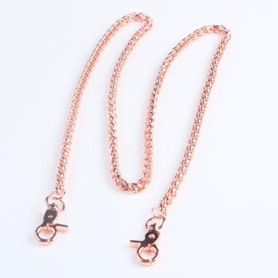 China Metal Bag Chain Fashion Purse Chains Stainless Steel Rose Gold Metal Bag Chain Handbag Shoulder Chains for sale