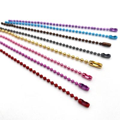 China Casual/Sporting Customize 2.0mm x 10cm Painted Iron Ball Bead Customized Colorful Metal Chains Ball Chain Bead Key Chain for sale