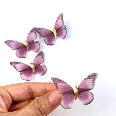 China Two Layer Two Layer Butterfly Hair Clips 35mm Metal Hair Clips Hair Clips For Women Long Thick Hair for sale