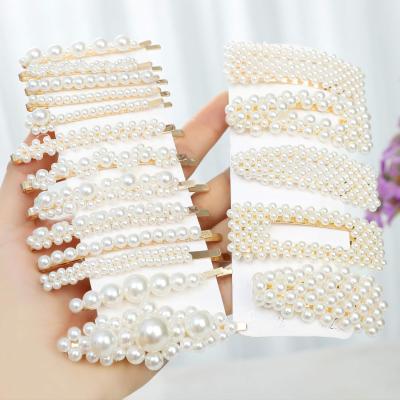 China Fashion little girls women hair accessories sweet korean designer pearl section barrettes hair clips for sale