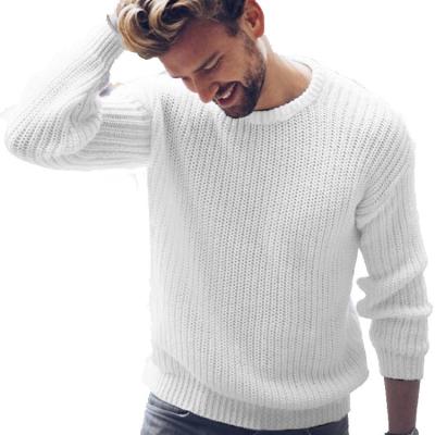 China Anti-Wrinkle Fashion Autumn Winter Custom Men Knitted Sweater Cable Knitted Long Sleeve O-Neck Sweater for sale