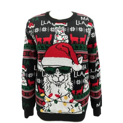 China 2023 Winter Custom Ugly Christmas Sweater Anti-wrinkle Long Sleeve Knitted Christmas Pullover With Led Light for sale