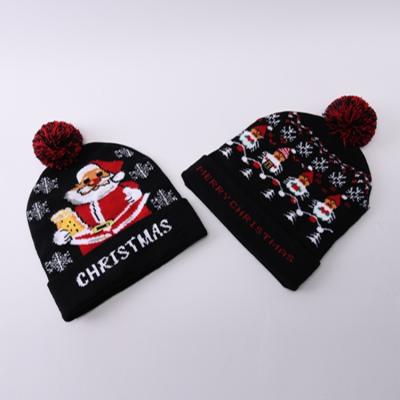 China breathable & Waterproof Knit Beanie Hat Christmas Pudding Beanie Hat Knitting Pattern for Women Cute Christmas Beanie Hat for sale