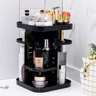 China Wholesale Rotatable Shelf Storage Organizer Fashion Cosmetics Acrylic Clear Storage Box Shelf for sale