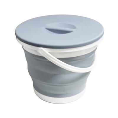 China 5L Household Sustainable Folding Cleaning Bucket With Lid Outdoor Portable Folding Plastic Water Bucket for sale