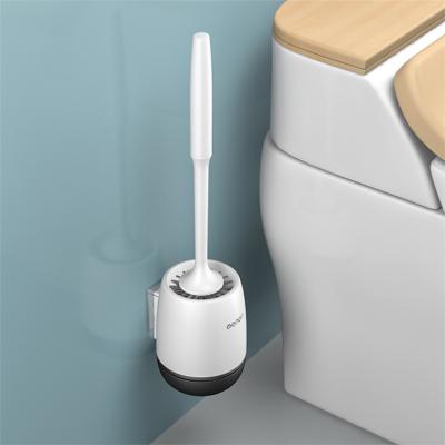 China Modern Sustainable Highly Efficient Durable Eco-Friendly Plastic Bathroom Toilet Brush And Wall Mount Cleaning Holder for sale