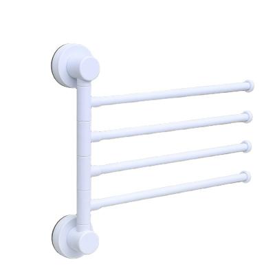 China Hot Selling Viable Magic Lathe Towel Holder Kitchen Tower Towel Holder Suction Cup Four-bar Bathroom Magic Towel Rack Stand for sale