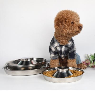 China Sustainable Custom Metal Pet Standard Stainless Steel Food Slow Feeding Bowl Slow Dog Feeder Bowl for sale