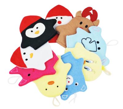 China EXFOLIATE Puppet Cloth Animal Bath Shower Mitt Wash Exfoliating Pet Wash Mitt For Kids for sale