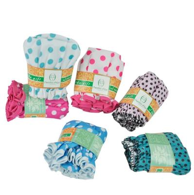 China Textile Double Layer Pastoral Shower Bath Cap for sale