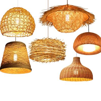 China HITECDAD Rattan Pendant Light Asian Cafe Style Handmade Rattan Restaurant Pendant Lights Bamboo Lighting for sale