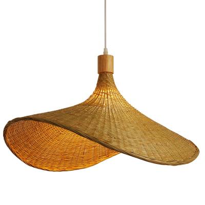 China HITECDAD Modern Handmade Southeast Asian Style Rattan Lamp Chandelier Woven Rattan Pendant Lights for sale