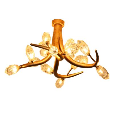 China HITECDAD vintage brass glass pendant light hotel villa bedroom luxury modern copper living room hanging chandelier for sale