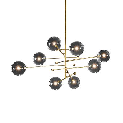 China HITECDAD Modern Simple Creative Nordic Postmodern Creative Nordic Glass Globe Hotel Villa Home Decor Metal Pendant Light Chandelier for sale