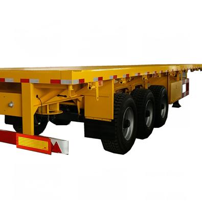 China Truck Trailer LUEN 60T Flatbed Semi Trailer Cargo Trailer Flat Trailer For Container Transport for sale