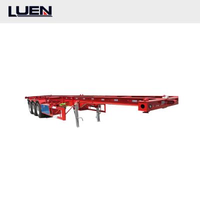 China 40ft Side Used Skeleton Truck Trailer 45ft 20ft Container Chassis Pusher 2 Axles Trailer For Sale In Liberia for sale