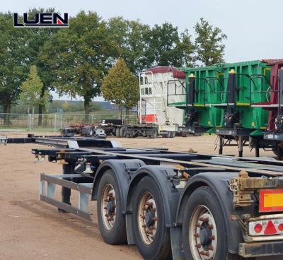 China Luen Used 20FT Used 2 Axles Chassis Container Skeleton Trailer 2 Axles Semi Truck Trailer for sale