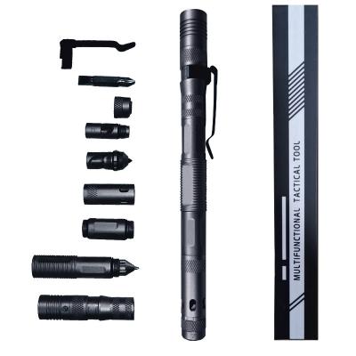 China DIY Multifunctional Tungsten Pen Tactical Pen With Flashlight Premium Quality Steel Glass Military Tactical Double for sale