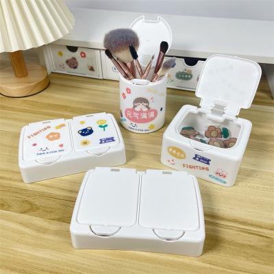 China Mini Desktop Storage Box Factory Price Office Supplies Plastic Viable Stationery Storage Box Organizer With Cover for sale