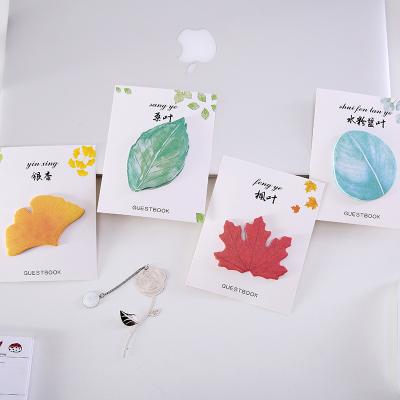 China Promotion 30sheets Self Adhesive Sticky Notes Pad Portable Word Notepad Memo Pad Cute Maple Sheet Form Sticky Notes for sale