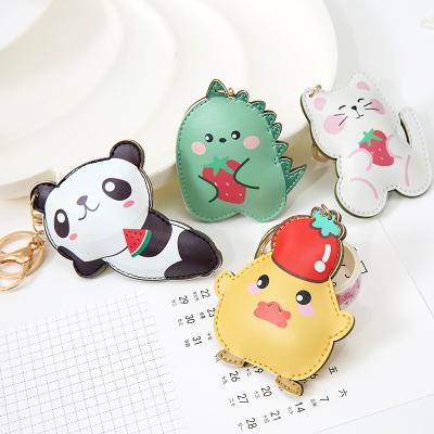 China Custom Key Holder Cheap Women's Gifts Bag Charm Faux PU Leather Cute Animal Key Chain for sale