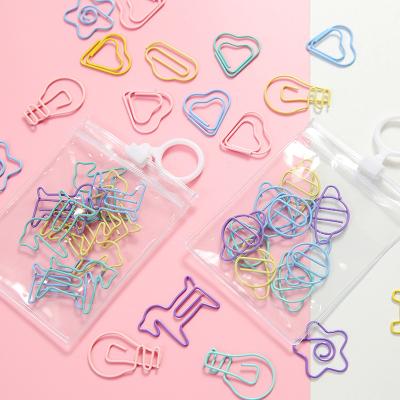 China Metal Kawaii Metal Heart Flower Clips Horse Notes Folder Message Photo Paper Clip for sale