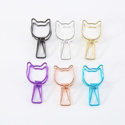 China Multi Colored Rose Gold Paper Clips Animal Shapes Gold Metal Bag Office Stationery 6pcs/PE for sale