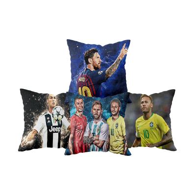 China Famous Messi Neymar CR7 Footballer Football Stars Cushion Case Anti-static Printing Single Side Pillowcase Cover Pillow Case for sale