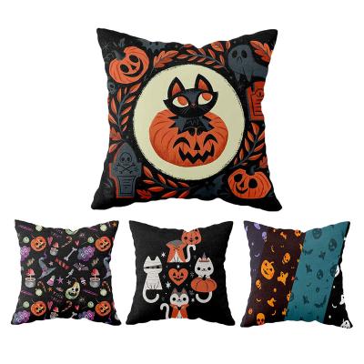 China Pumpkin Cat Throwpillow Cover Party Halloween Decoration Anti-Static Pillow Cases And Cushion Cases For Couch for sale