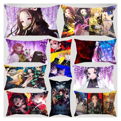 China Wholesale Anime Demon Slayer Anti-Static Comic Outdoor Cushion Case Pillow Case Cover For Chair Couch Decor for sale