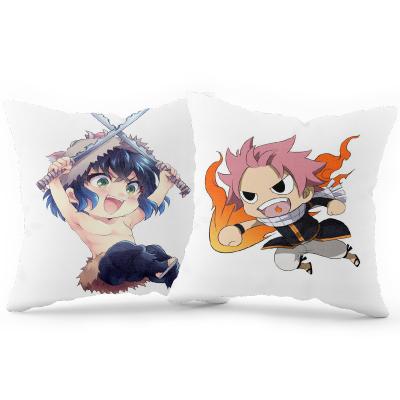 China Demon Slayer Anime 45x45 Cartoon Anti-Static Throwpillow Sets Print Single Side Cushion Kimetsu No Yaiba Bed Plush Pillow Decorative Shape for sale