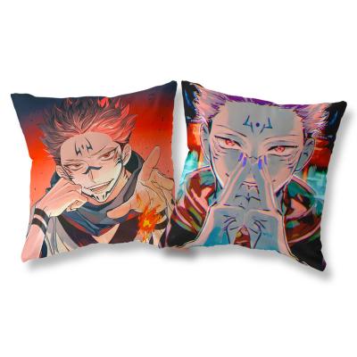 China Anime Jujutsu Kaisen Anti-Static Outdoor Pillow Set Plug Home Decorative Fleece Print Cushion Cover for sale