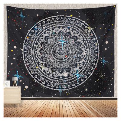 China Light Weight Short Skin Peach Plush Velvet Cloth Background Tablecloth Mandala Tapestry Flower Mandala Cloth Bedside Hanging Hanging for sale