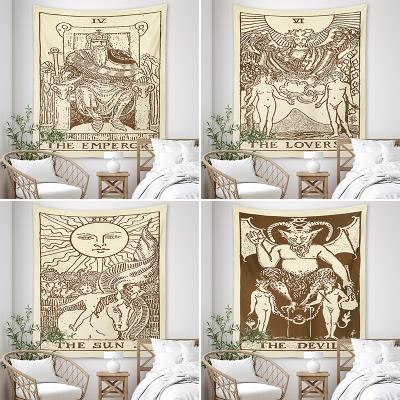 China New Light Color Tarot Tapestry Picture Printing Cloth Bedside Hanging Painting Home Porch Minimalist Decoration for sale