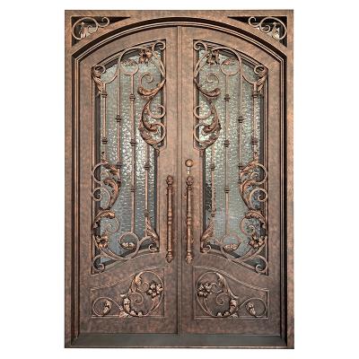 China Modern Give $500 Cash Voucher Exterior Door High Quality Wrought Iron Door for sale