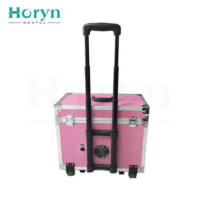 China Movable Metal Electricity Portable Dental Chair Unit Inline Suction Storage Tanks for sale