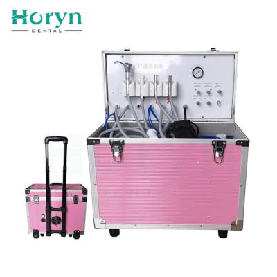 China Plastic Mobile Trolley Portable Dental Air Turbine Unit With Air Compressor for sale