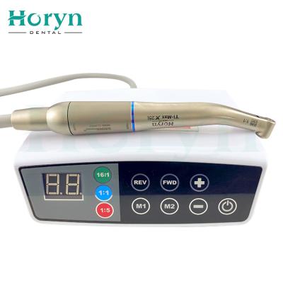 China Metal Dental Electric Micromotor Set Portable System Brushless Motor E Type Led Fiber Optic Light + Contra Angle Handpiece for sale