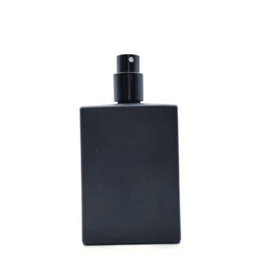 China Hot Selling Cosmetic Stain With Spray Cap Matte Frosted Perfume Glass Rectangular Bottle for sale