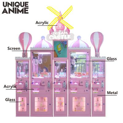 China Princess Dream Castle Pink Multiplayer Five-player Machine Crane Claw Metal Doll Shop Gift Coin Operated Machine for sale