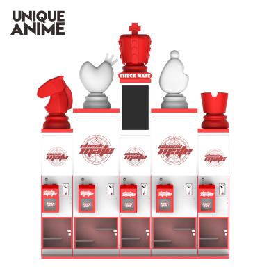 China Mini Professional Crane Claw Machine Unique Anime Chess Modeling LED Screen Top 5 Players Crane Game Machine Plush Toy Gift For Arcade Amusement for sale