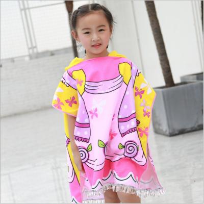 China New cartoon baby hooded bathrobe boys and girls hooded beach towel simple animal children's hooded bathrobe for sale