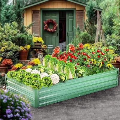 China Outdoor Square Metal Garden Flower/Green Plant Bed Planter Box Large Steel Raised Metal Raised Planters Box For Vegetables Flower Bed Kit for sale