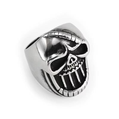 China Hiphop Classic Mens Fashion Skull Silver Plated Ring For Street Wear for sale