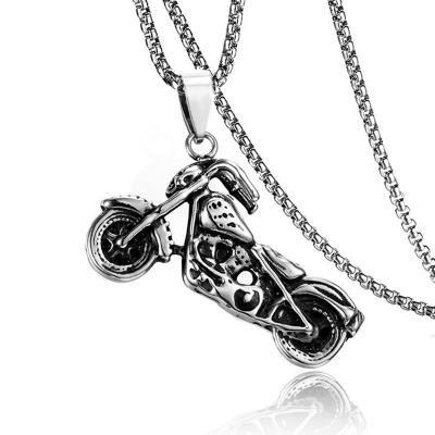 China Fashion Jewelry Accessory Fashion Motorcycle Skull Men's Pendent Necklace Fashion Chain 2021 Fashion Silver Necklace for sale