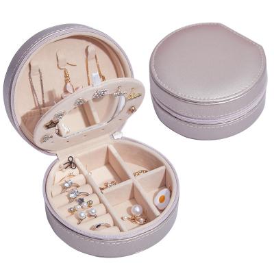 China Eco-friendly Velvet Round Open-book Type Jewelry Box For Wedding Engagement Lover's Day Gift for sale