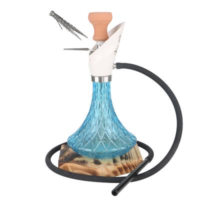 China Glass& stainless steel& Wholesale ceramic glass shisha hookah with ceramic head for sale