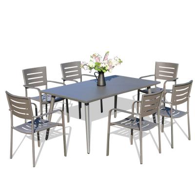 China French Outdoor Tables and Single Outdoor Chairs Stainless Steel All-aluminum Alloy Leisure French Outdoor Courtyard Chairs for sale