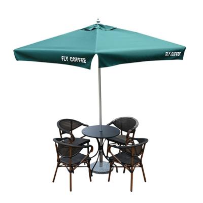 China Outdoor Foldable Sunshade Garden Umbrella With Chair Logo Coffee Shop Advertising Office And Beach Custom Umbrella for sale