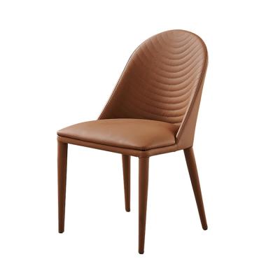 China Modern Nordic simple leather dining chair multi-color optional leather optional luxury minimalist home chair for sale